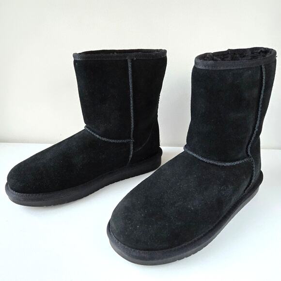 UGG by Koolaburra Koola Short Bootie Suede Leather Black Boots Womens US 5 EU 37 - Picture 1 of 12